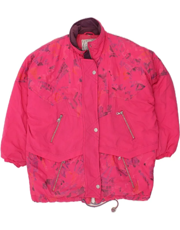 Luxury Women's Clothes VINTAGE Womens Abstract Pattern Windbreaker Jacket EU 42 Large Pink Luxury Women's Clothes VINTAGE Womens Abstract Pattern Windbreaker Jacket EU 42 Large Pink