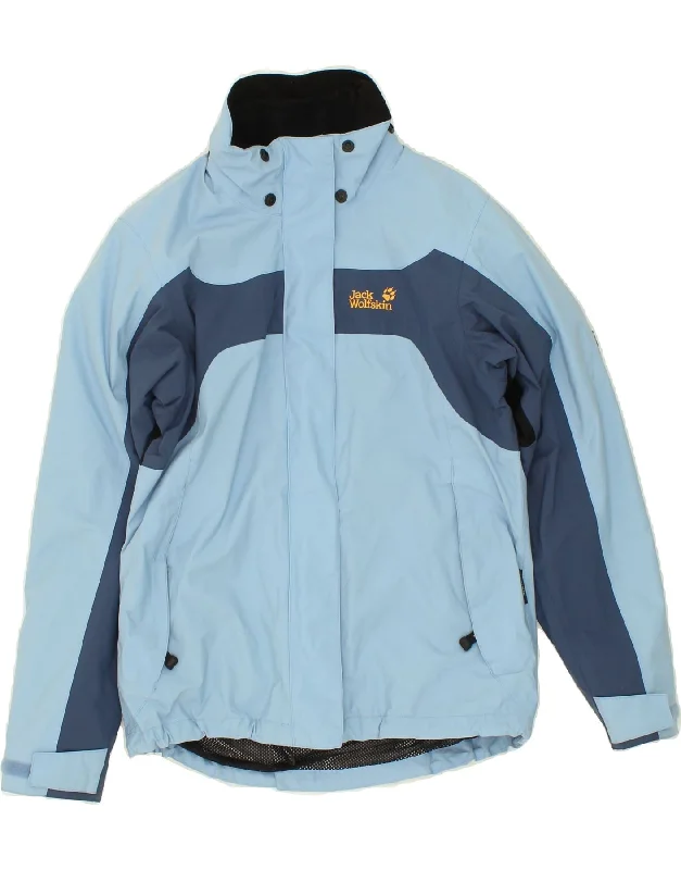 Classic Women's Clothing Styles JACK WOLFSKIN Womens Rain Jacket UK 10 Small Blue Check Polyamide Classic Women's Clothing Styles JACK WOLFSKIN Womens Rain Jacket UK 10 Small Blue Check Polyamide