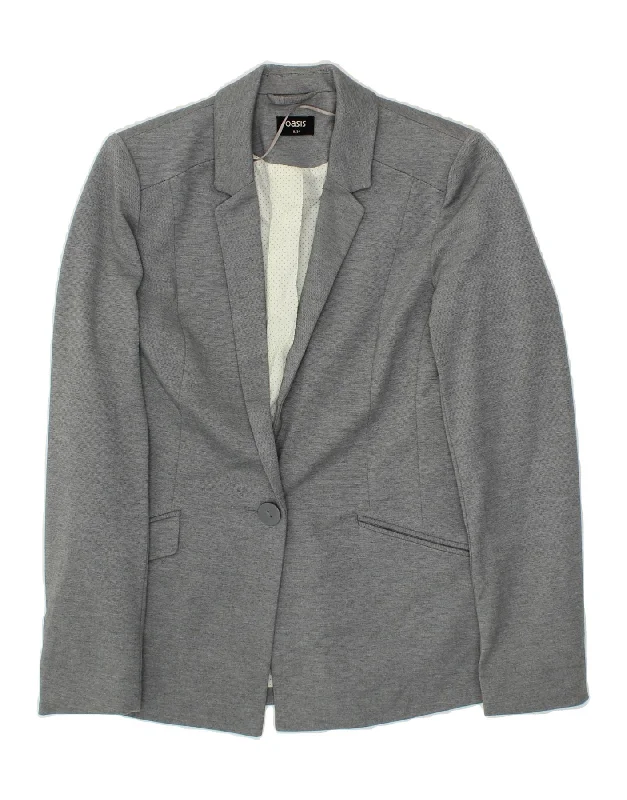 Women's Comfortable Apparel OASIS Womens 1 Button Blazer Jacket US 8 Medium Grey Polyester Women's Comfortable Apparel OASIS Womens 1 Button Blazer Jacket US 8 Medium Grey Polyester